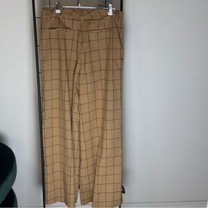 Halogen Plaid Wide Leg High-Rise Trousers size 10